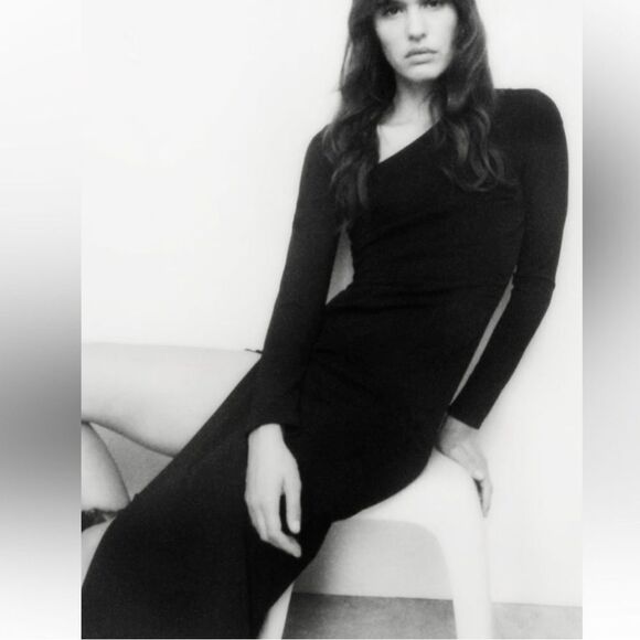 Zara Asymmetric Neck Dress - Picture 3 of 7